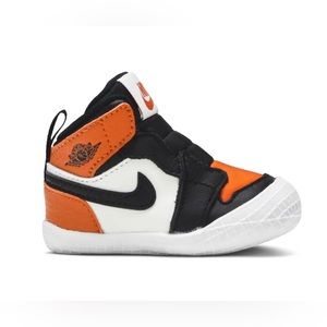 Air Jordan 1 crib booties “shattered blackboard”, size 2C,